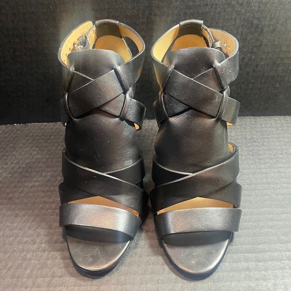 Coach Shoes - COACH STRAPPY LEATHER 3” HEELS 5.5M NEAR PERFECT